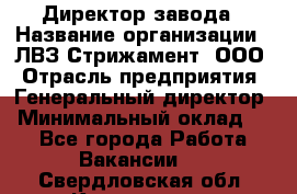 Директор завода › Название организации ­ ЛВЗ Стрижамент, ООО › Отрасль предприятия ­ Генеральный директор › Минимальный оклад ­ 1 - Все города Работа » Вакансии   . Свердловская обл.,Камышлов г.